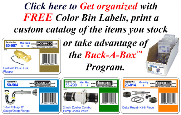 Plumbing Parts and Plumbing Supply Free Bin Labels and Buck a Box™ Program